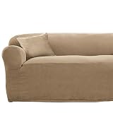 Stretch Rib Slipcover Collection - Beach House Tan