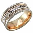 Two Tone Exterior Braid Wedding Band
