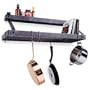 Enclume 36-in. Premier Bookshelf Pot Rack with Spice Shelf, Hammered Steel.