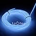lychee EL Wire Neon Glowing Strobing Electroluminescent Light El Wire for Parties, Halloween Decoration (White, 15ft)