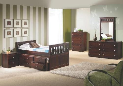 Donco Cappuccino Twin Mission Captains Bed