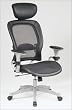 Air Grid Back Seat Executive Chair with Adjustable Head Rest, Adjustable Arms and Platinum Finish Metal Base By Office Star
