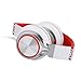 Intone Ms200 Stereo Headsets Strong Low Bass Headphones Earbuds for Smartphones Mp3/4 Laptop Computers Tablet Macbook Folding Gaming Earphones (White/red)