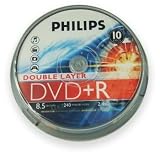 10 x Philips Double layer DVD+R DL. 8.5Gb