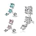 Stainless Steel Triple CZ Droplet Tragus/Cartilage Piercing Stud- 16GA 1/4