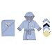 Joy by Carter's hooded towel, robe and 6 pk washcloth - Blue JOY