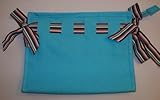 Two's Company Cupcakes & Cartwheels - Ribbons Multipurpose Bag Zipper Pouch, Blue
