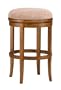 Hillsdale Oakview 24-Inch Backless Swivel Counter Stool, Oak Finish with Plush Beige Chenille Fabric