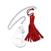 Sterling Silver Cat Book Mark w/ Red Tassel