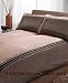 SUPER KING SIZE TAFETTA CHOCOLATE TONAL DUVET COVER AND PILLOWCASE SET Image
