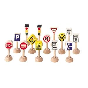 Plan Toys Set of Traffic Signs and Lights 1 (Usa)