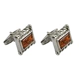 Baltic Honey Amber and Sterling Silver Over Powered Cufflinks