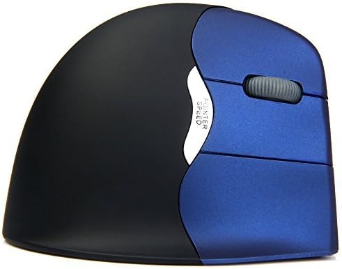 2.4G Wireless Vertical Optical Mouse with 6 Keys LED Breathing Light 2000DPI for Laptop Desktop(Blue and Black)