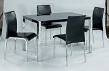 from Table And Chairs Novello High Gloss and chrome Dining set in Black