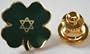 Lucky Jewish Four Leaf Clover Irish Isreal Star of David Lapel Pin