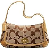 AUTHENTIC COACH ERGO SIGNATURE PATENT LEATHER FLAP 11602 (Khaki/Camel)
