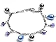 Silver Stone Bracelet Italian Beads, Size: 7"