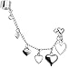 Handcrafted Heart to Heart Ear Cuff Chain Earring