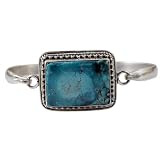 Sterling Silver Rectangle Turquoise Bracelet, # 4