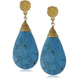 Zariin Adorned with Drops Faceted Turquoise Ea