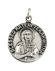 CleverEves 14K Yellow Gold 18.00 mm Blessed Kateri Tekakwitha Medal