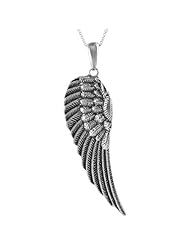 Alexandria Collection Sterling Silver X-Large Angel Wing Necklace