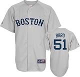 Jason Bay Jersey: Adult 2009 Majestic Road Grey Replica #44 Boston Red Sox Jersey - Small