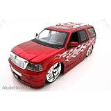 2003 Lincoln Navigator 1:18 Scale DieCast Model Car - Red w/ Flames