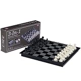 3 in 1 Travel Magnetic Chess, Checkers, Backgammon