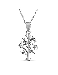 Bling Jewelry CZ Tree Of Life Pendant 925 Sterling Silver Necklace 16in