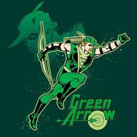 Green Arrow T-shirt - In Action Adult Hunter Green Tee, 3XL