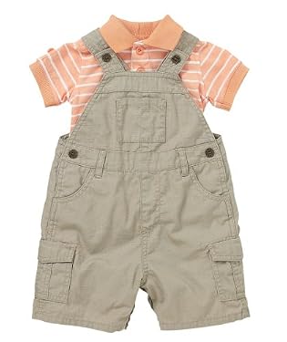 Stone Bibshorts and Orange Polo Top Set