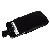 iGadgitz Black Genuine Leather Pouch Case Cover for Samsung Galaxy Ace S583 ....