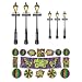 Mardi Gras Décor & Street Light Props Assortment 8in.- 46in.
