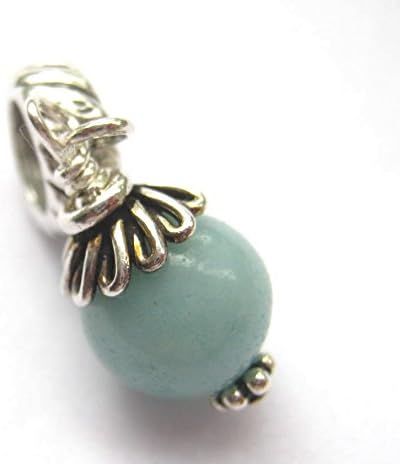 Amazonite Gemstone, Sterling Silver, Charm Dangle Bead, European Style Pendant, Necklace