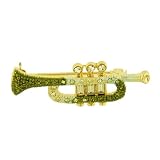 Trumpet Green Pin Brooch