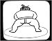 Decorated Mouse Pad with man, sumo, 