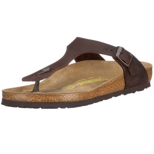 Birkenstock Gizeh Natural Leather, Style-No. 743831, Unisex Thong Sandals, Habana, EU 45, normal width