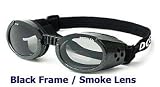 DOGGLES ILS Sunglasses - Protection from UV Rays for Your Dog - Shatterproof and Antifog - Black Frame/Smoke Lens - Large