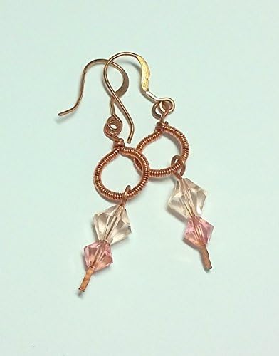 Swarovski Crystal and Copper Wire Wrapped Earrings