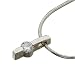 14kt White Gold Diamond Pendant with Snake Chain