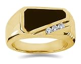 0.15 CTW Men's Diamond Ring in 14K Yellow Gold