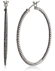 Sethi Couture "Simple Elegance" 1.5 Inch Black Diamond Micro Hoop Earrings