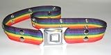 ~Rainbow~ Seatbelt Belt With Real Seat Belt Buckle! All Sizes Available!!
