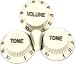 STRAT  KNOB SET W/TIP ANTIQUE WHITE