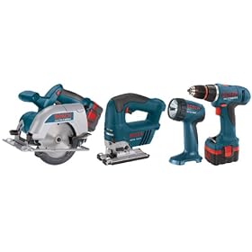 Factory-Reconditioned Bosch 92614DCJF-RT 14.4 Volt Compact Tough Drill/Circular Saw/Jigsaw/Flashlight Kit