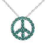 Sterling Silver Created Emerald Peace Sign Pendant, 18 41ZSCpFl%2B8L. SL160 Sterling Silver Created Emerald Peace Sign Pendant, 18
