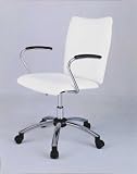 Powell Teen Trends Chrome Plated Desk Chair with White Vinyl Fabric