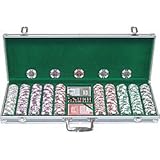 500 12.2 Gram Clay Coin Inlay Poker Chips w/Aluminum Case