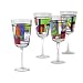 Pfaltzgraff Mondrian Christmas Set Of Four 12-Ounce Etched And Handpainted Goblets